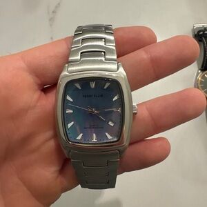 Perry Ellis Silver Smartwatch with Blue Face